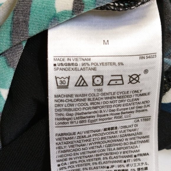 Banana Republic Factory M Ombre Floral Sheath Dress Black Green Yellow Shift - Picture 9 of 10